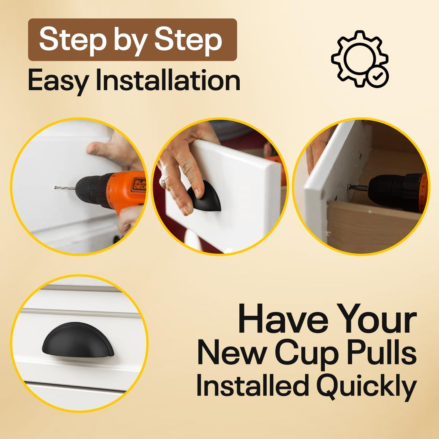Cup Drawer Pulls – 10 Pack – Matte Black Cabinet Handles 3 Inch – Matte Black Ca gallery