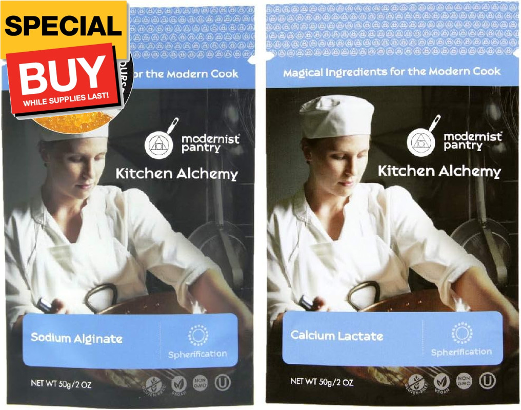 Sodium Alginate + Calcium Lactate Value Pack ⊘ Non-GMO Vegan OU Kosher Certified gallery
