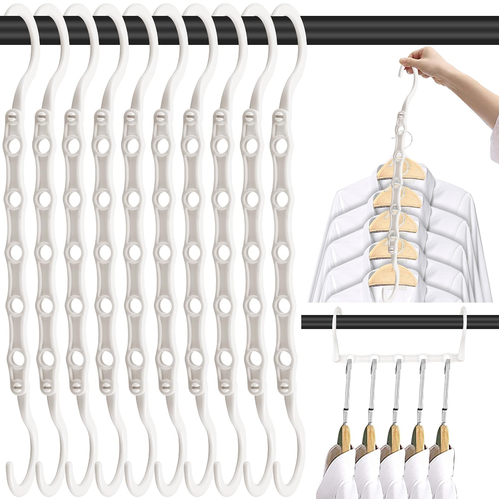 Space Saving Hangers 10 Pack, Heavy Duty Magic Cascading Hanger Organiz... gallery