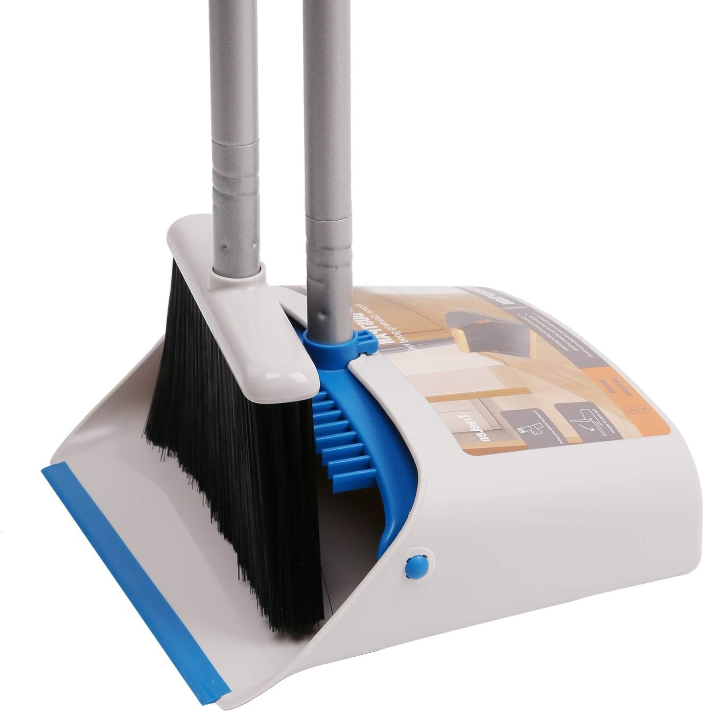 Long Handle Broom and Dustpan Set,Upright Dust Pan Combo for Home, Kitchen, Room gallery
