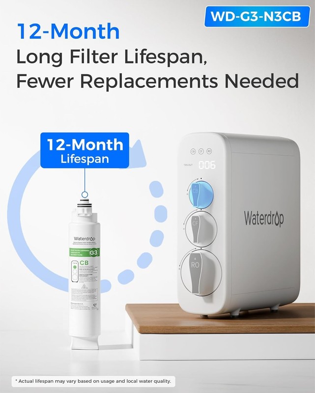Waterdrop WD-G3-N3CB Filter, Replacement for WD-G3-W Reverse Osmosis System gallery