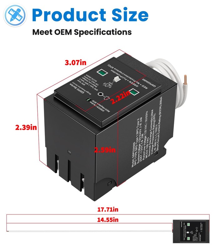 Replacement for Siemens QSPD2A065P Plug-in Surge Protection Device, 2-Pole... gallery