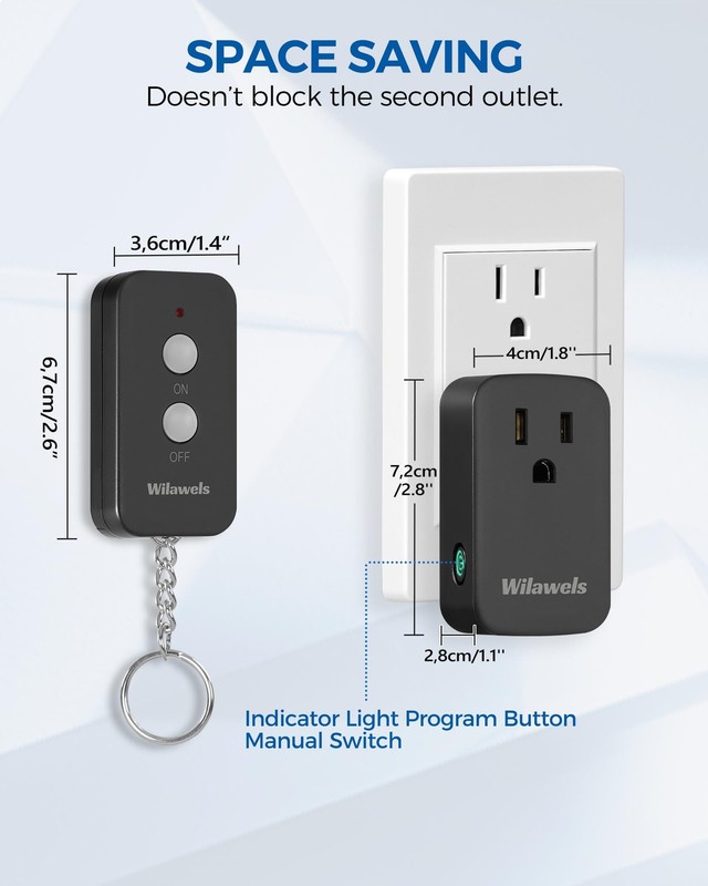 Remote Control Outlet Plug Wireless On Off Power Switch, Black Remote Light S... gallery