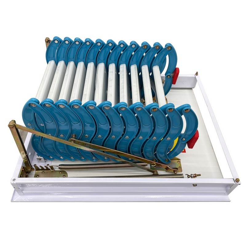 Blue Side-mounted Loft Wall Ladder Stairs Concealed Penthouse Retractable Foldin gallery