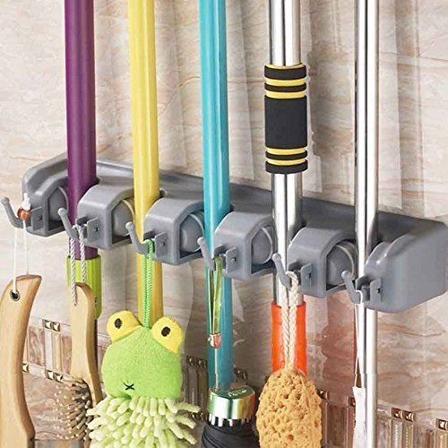 Wall Mounted Non Slide Broom Mop Holder Home Kitchen Storage Bathroom Hanger gallery