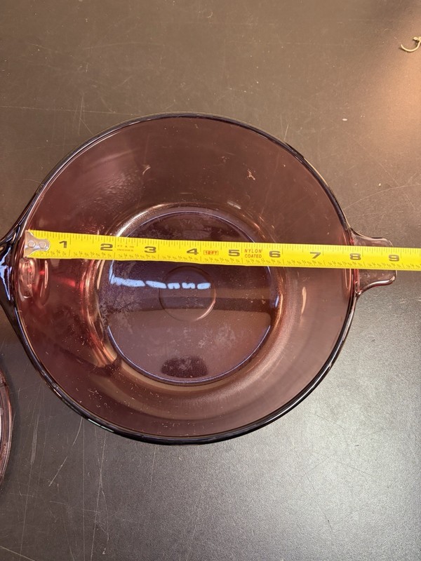 VISIONS Corning Cranberry Vision Ware Glass Handled Saucepan with Lid 2.5L gallery