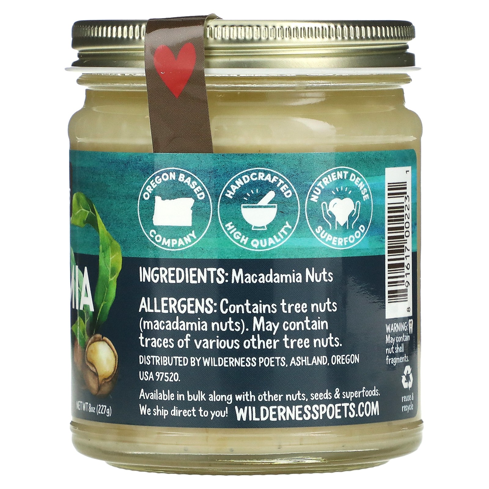 Raw Macadamia Butter, 8 oz (227 g) gallery