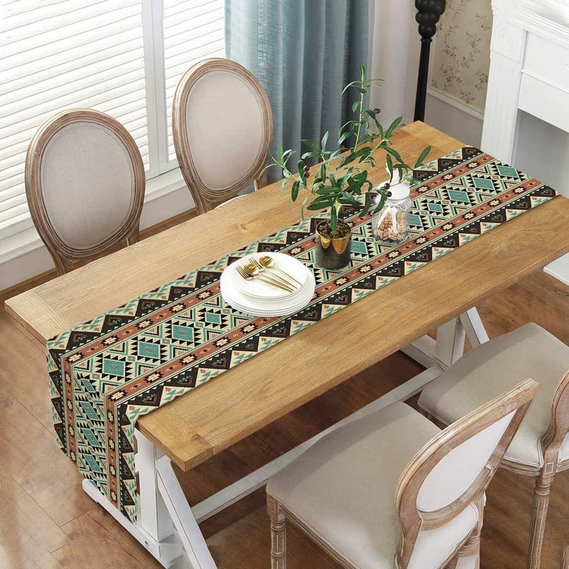 Boho Table Runner Southwestern Native Tribal American Ethnic Aztec Table Runners gallery
