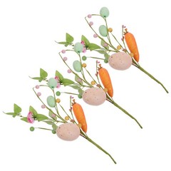 3 Pcs Easter Egg Tree Spring Floral Stems Artificial Decorations