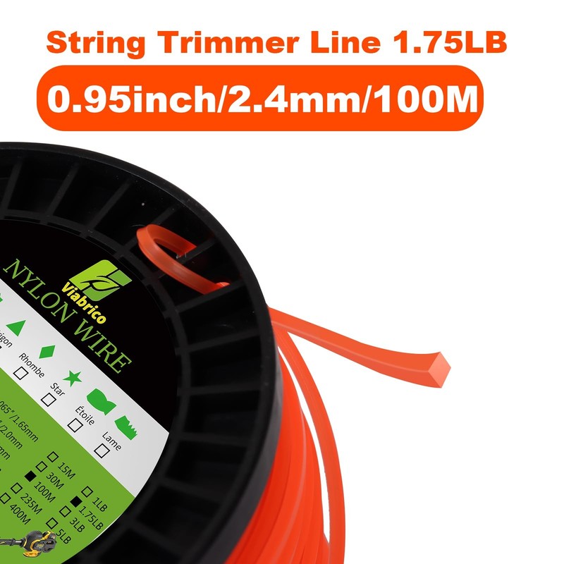String Trimmer Line Square Orange Heavy Duty Weed Eater String Premium Nylon U gallery