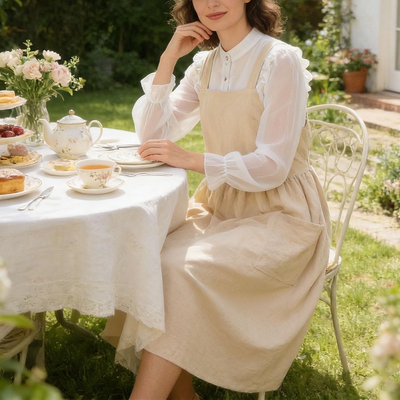 Cross Back Work Apron for Women with Pockets Pinafore Dress gallery