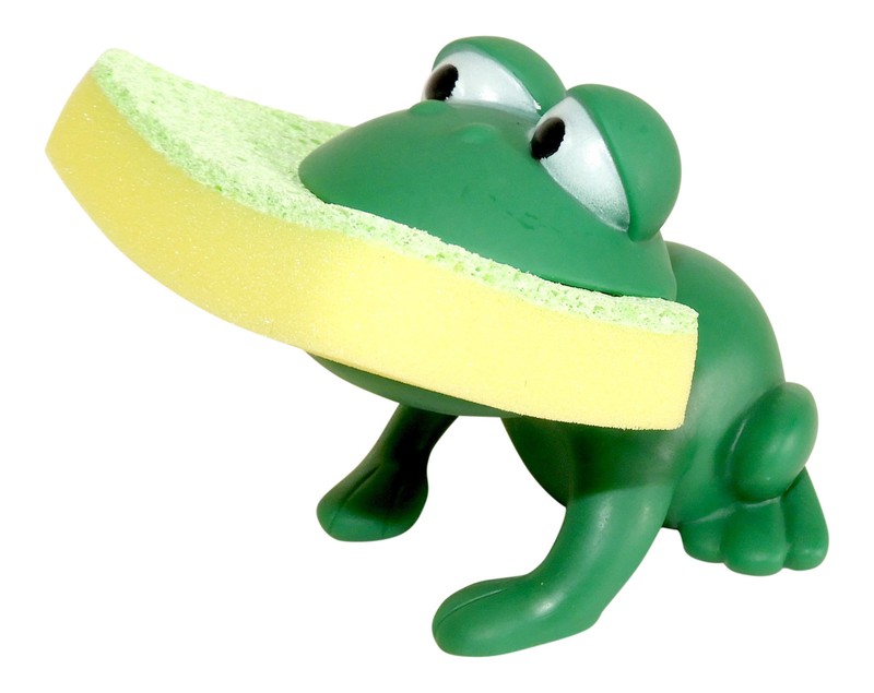 Animal Shape Novelty Kitchen Sponge Holder and Sponge Choice of Frog or Duck NEW gallery