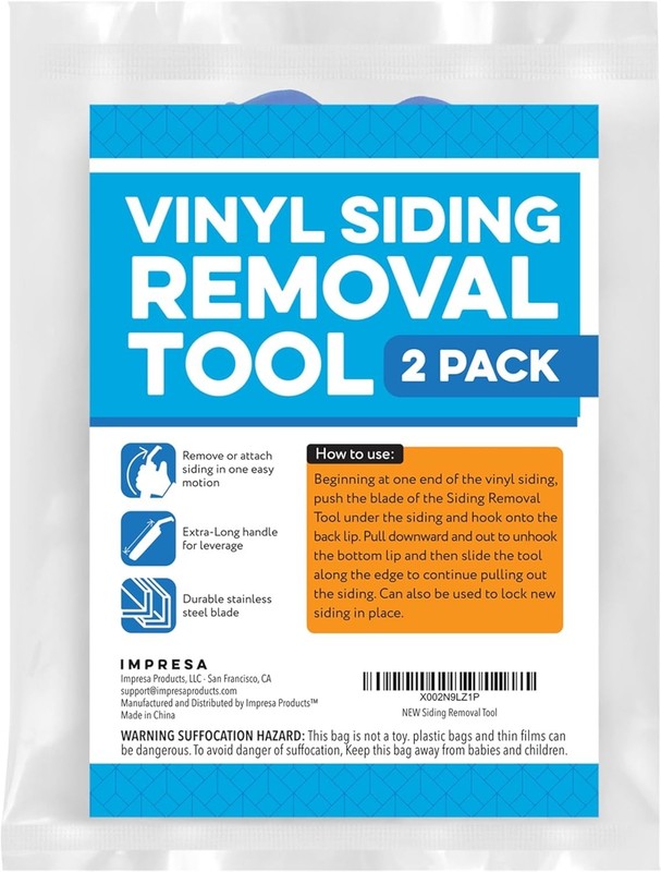 Efficient Vinyl Siding Removal Kit - Two Steel Tools with Extra-Leverage Design gallery