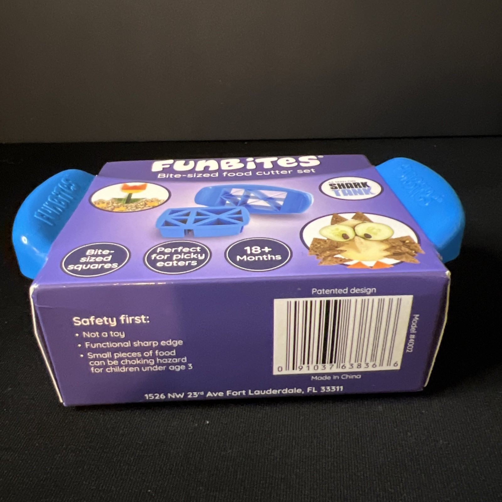 Funbites Bite Sized Food Cutter Set Blue Triangle BPA Free Finger Safe gallery
