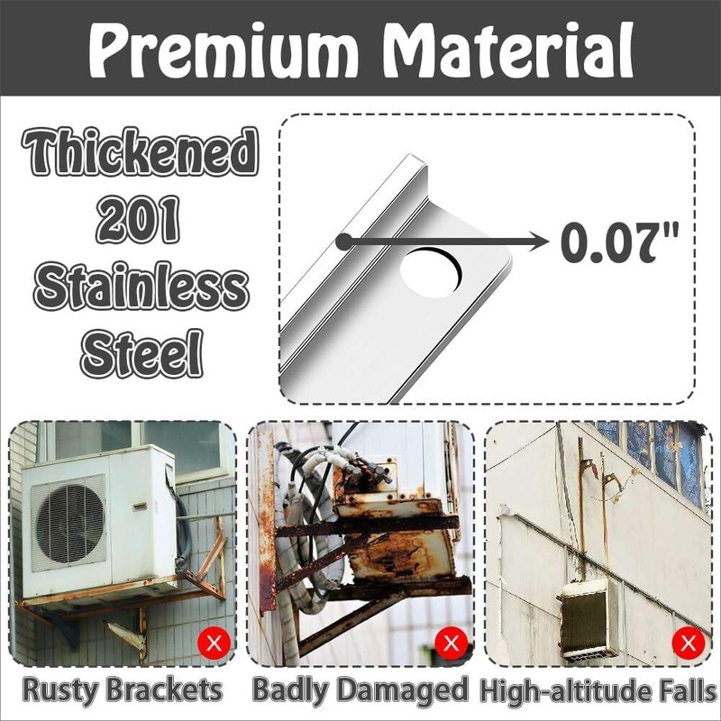 600LBS Steel Mini Split Wall Mount Bracket For Air Conditioner Condensing Units gallery