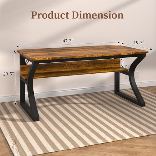 Computer Desk, 47 X 20 inch Computer Desk, 47in-Rustic Brown Rustic Brown gallery