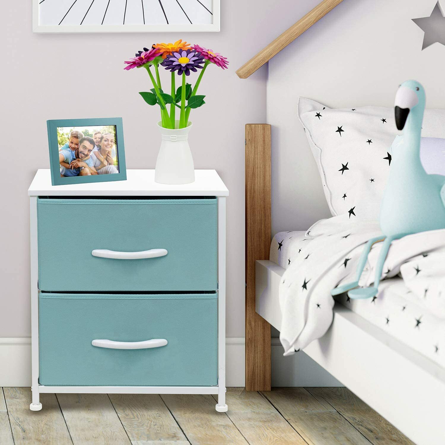 Bedside Night Table + 2 Drawers - Small Kids Dresser for Bedroom - Sleek & Style gallery