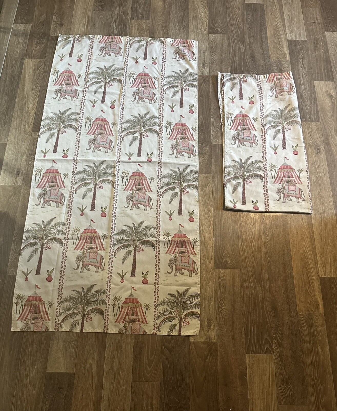 2 Shower Curtain Panels India Palm Tree Elephant Theme Cloth 69"x34" gallery