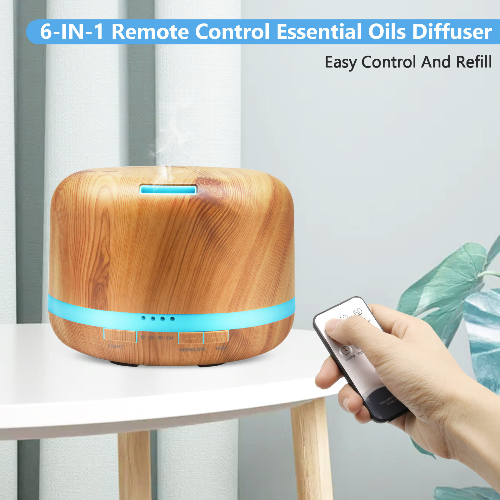 Daroma 500ml Ultrasonic Aroma Diffuser,Remote control,5 In 1cool Mist Humidifier gallery