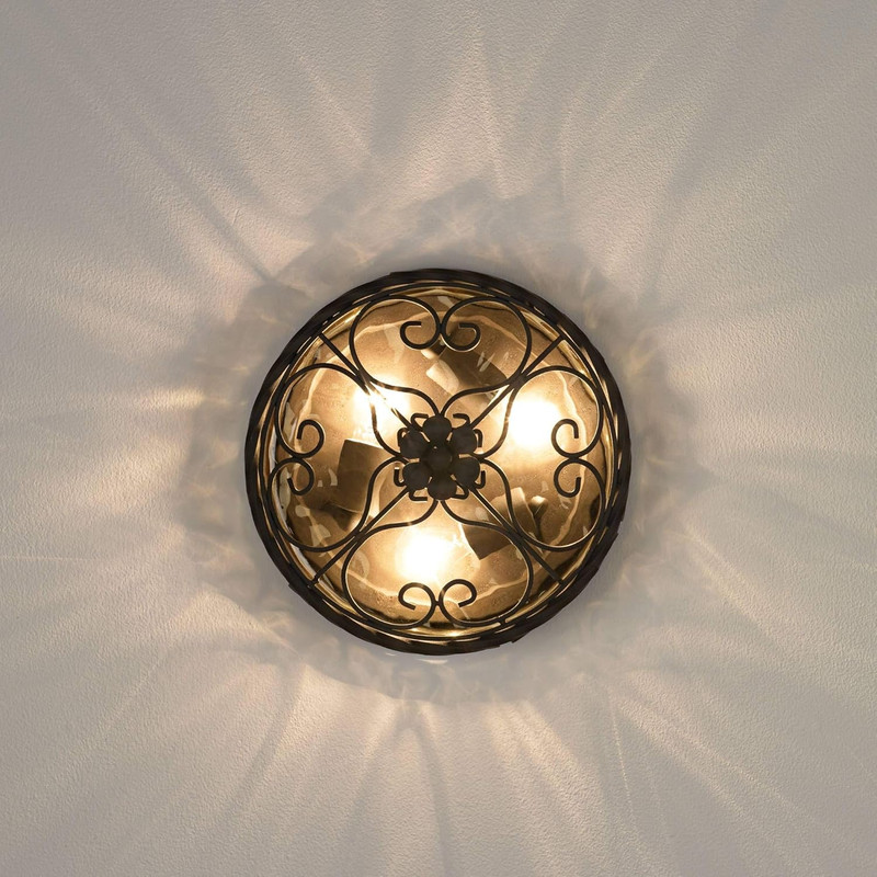 Rustic Dark Walnut Outdoor Ceiling Light Fixture with Water Glass 12 gallery