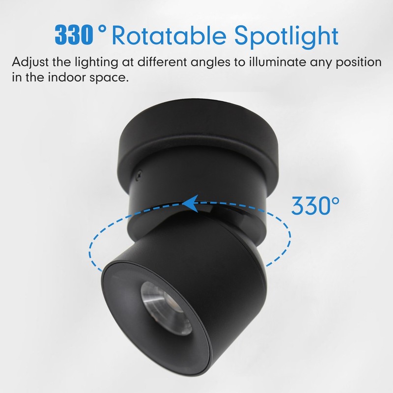 MingBright 2 Pack LED COB Ceiling Spot Light Indoor Dimmable Black Accent Light gallery