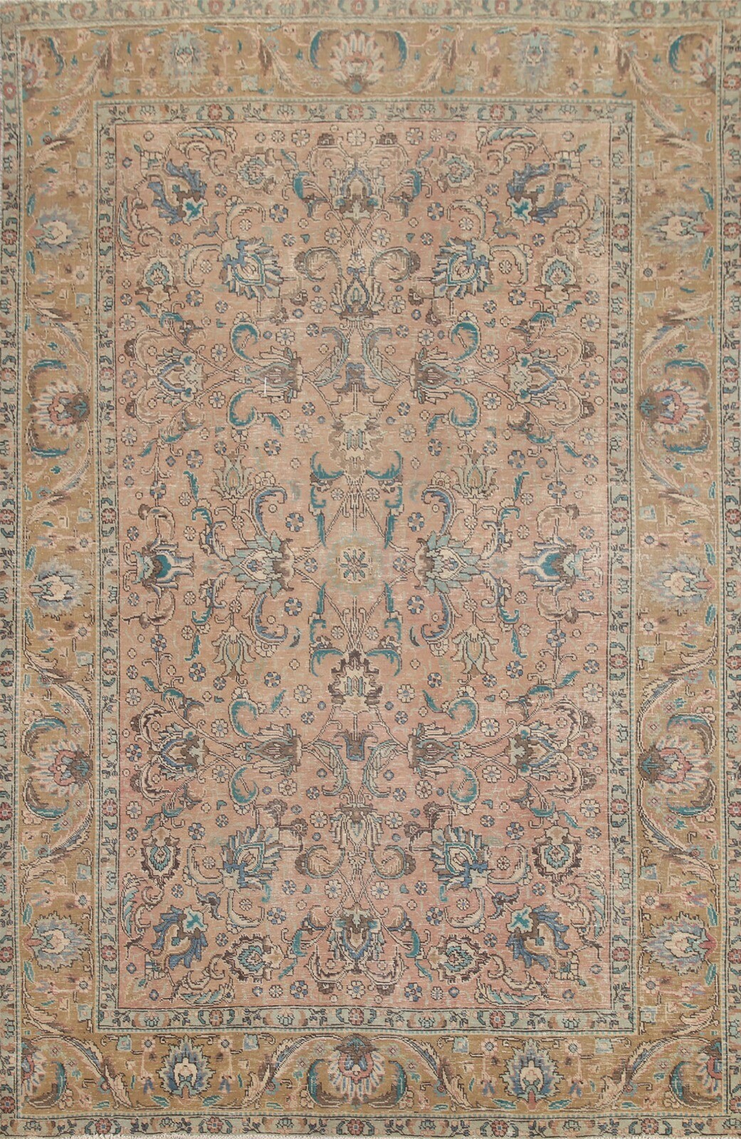 All-over Pattern Traditional 7x10 Pink Vintage Area Rug Hand-knotted Wool gallery