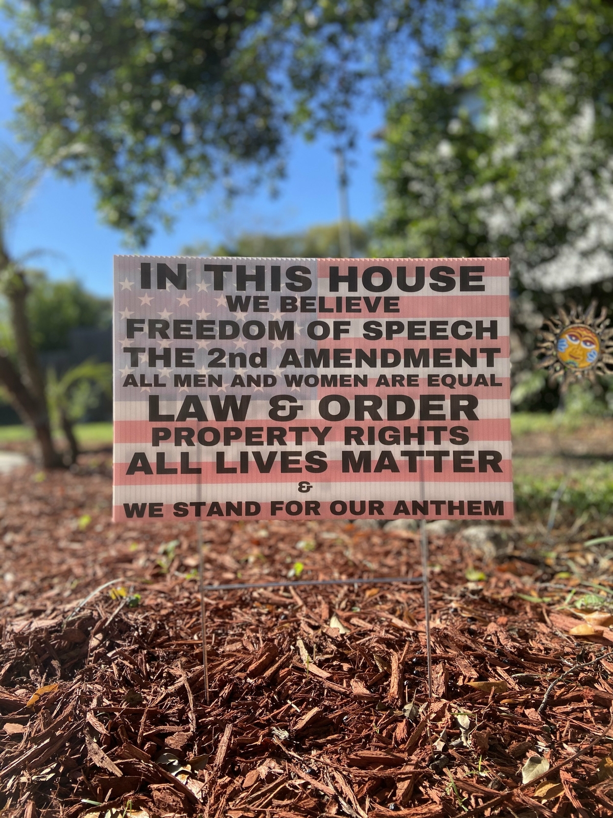 In this House We Believe in Conservative Values Yard Sign | 18"x12" Patriotic Fr gallery