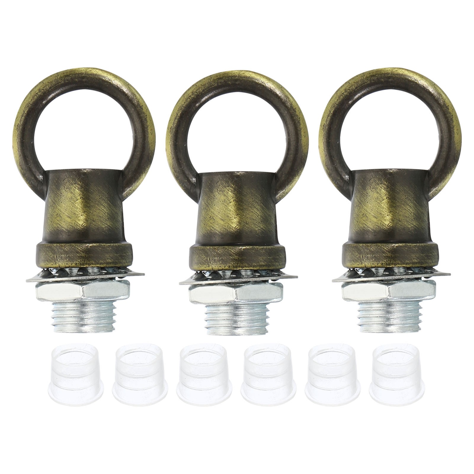 3set 8kg M10 Thread Lifting Eye Nut Female Loop Holder 14mm Hook Ring Bronze gallery
