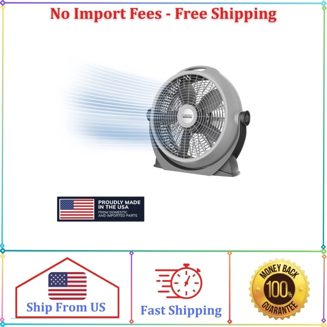 Lasko Wind Machine 20" Pivoting Floor Fan with 3 Speeds, Gray gallery