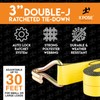 Ratchet Straps Heavy Duty - 3 Inch x 30 Foot Tie Down Straps Double J Hooks 1 pk gallery