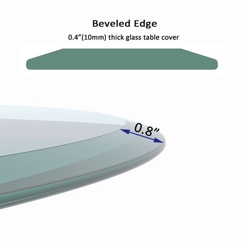30" Round Tempered Glass Table Top, 2/5" Thick, Beveled Polished Edge gallery