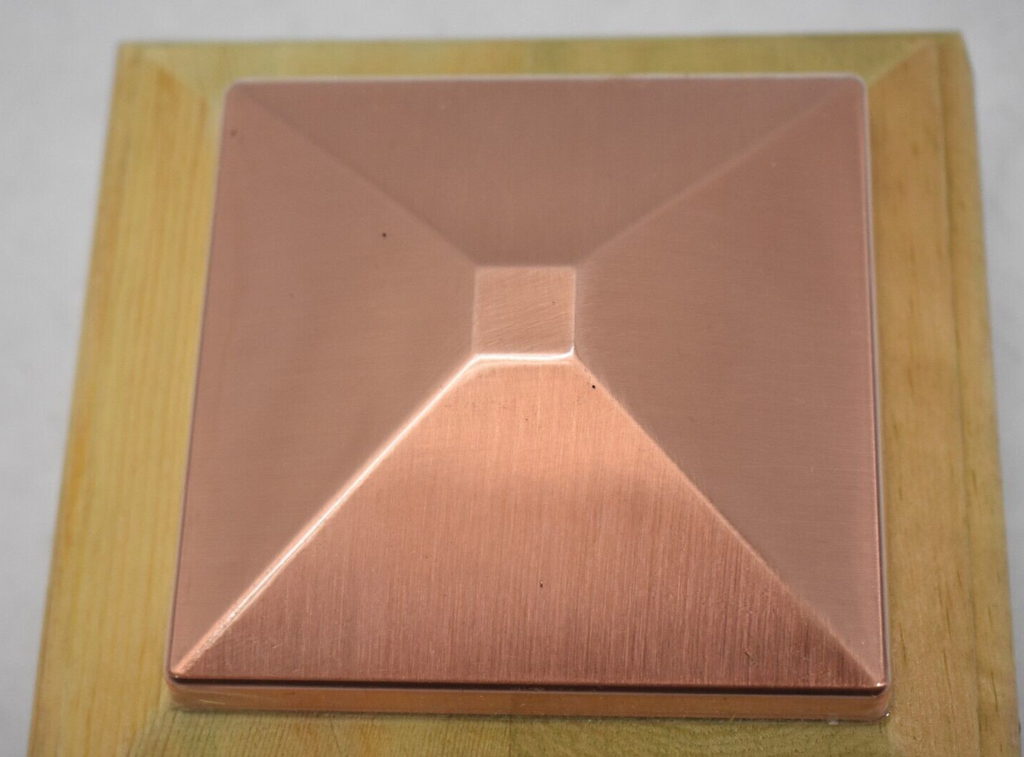 Victoria High Point Post Cap Copper Cao Plastic Top Cedar Base Press On 4" 72265 gallery
