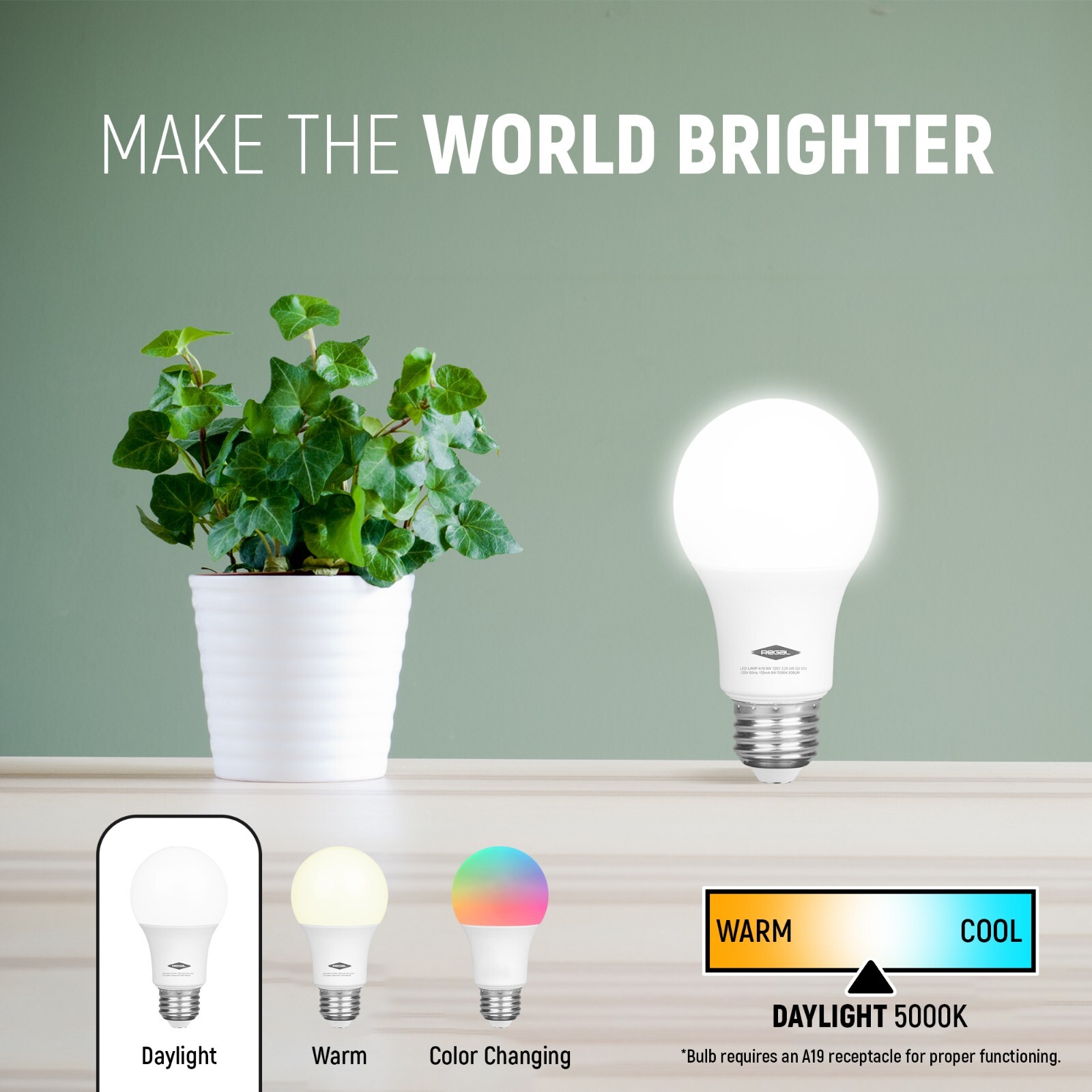 5 Pack Regal LED A19, E26 Light Bulbs Daylight 9W (60W Equivalent) 800 Lumens gallery