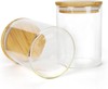 | 18oz Bamboo Lid Suction Glass Jars - 28 Grams - 40 Count - Refillable gallery