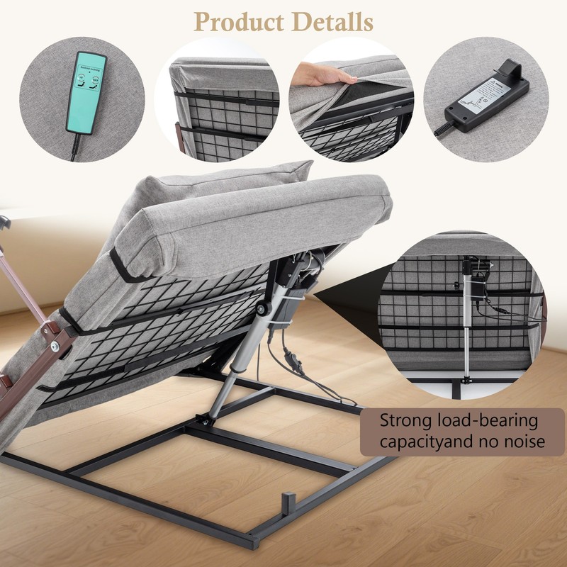 Electric Adjustable Bed Backrest, 300 lbs Weight Capacity, 4-68° Upgraded Liftin gallery