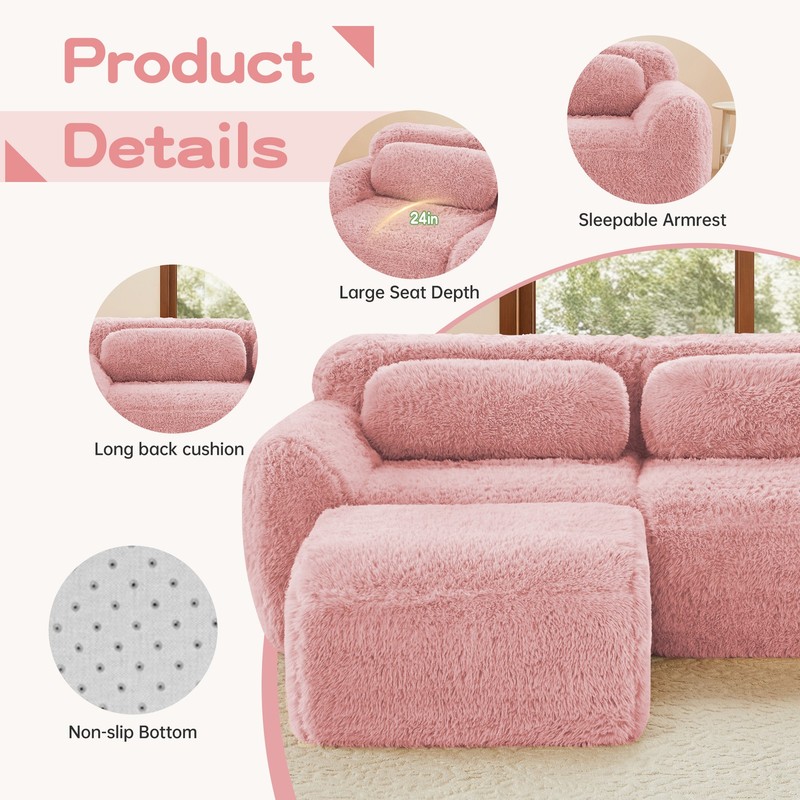 U-shaped Boneless Sofa,32D High Density Sponge Bottom,Anti-Slip Design,No Assem gallery