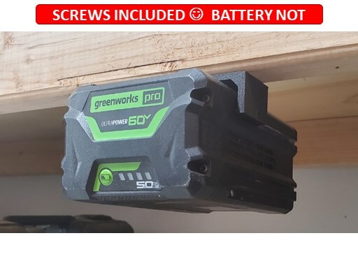 Greenworks 60v Battery Vertical or Horizontal Mount Wall Holder Mounting Storage