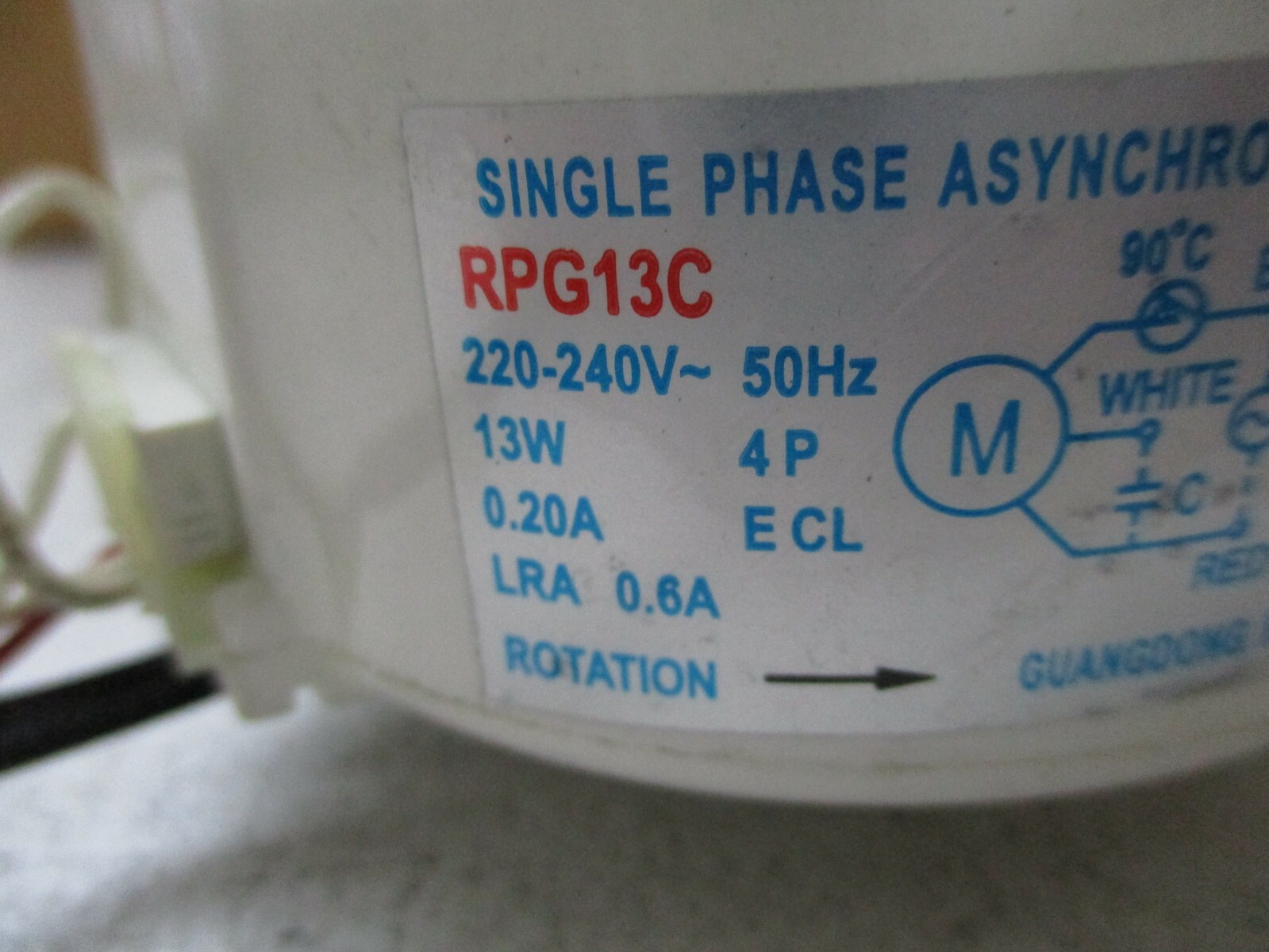 NEW GUANGDONG RPG13C SINGLE PHASE ASYNCHRONOUS MOTOR FOR AC 220-240V gallery