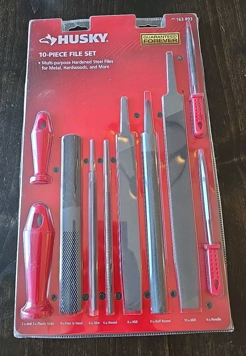 Husky Multi Purpose File Rasp Set Hardened Alloy Steel Plastic Handle 10 Piece gallery
