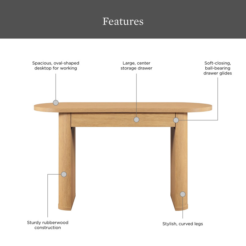 Writing Desk Oval Computer Table Workstation Drawer Storage Choose Your Clor gallery