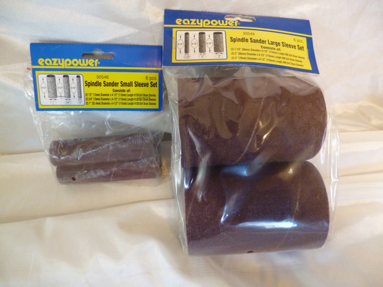 12 DRUM SPINDLE SANDER 4-1/2" SANDING SLEEVES 80/120 GRIT EAZYPOWER 1/2" TO 3" gallery