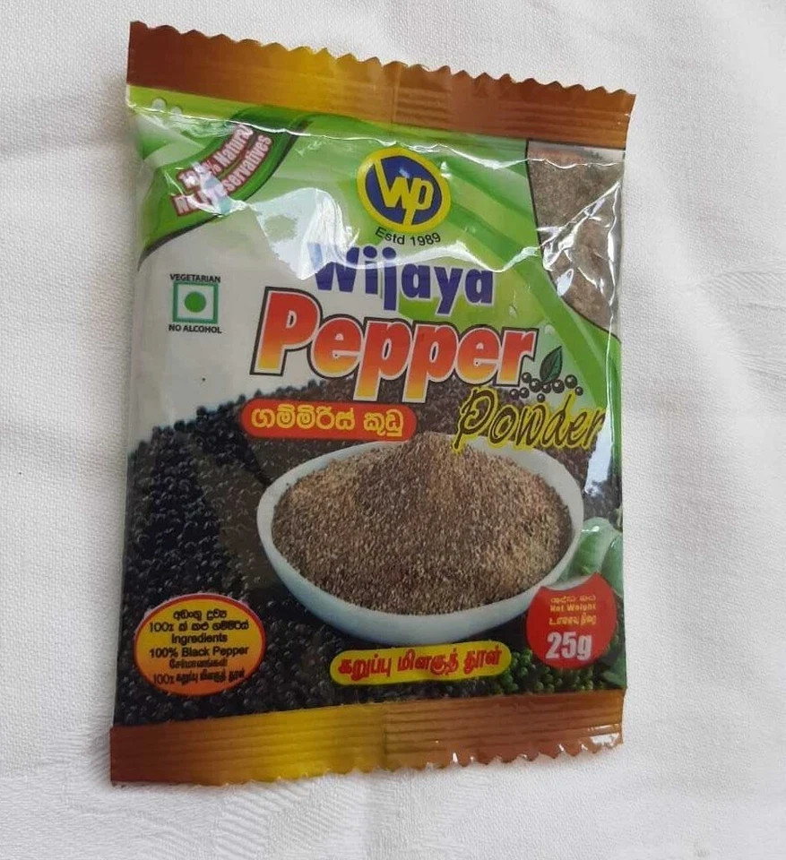 CEYLON BLACK PEPPER POWDER Natural Best Quality 100% Organic wijaya pepper 25g gallery