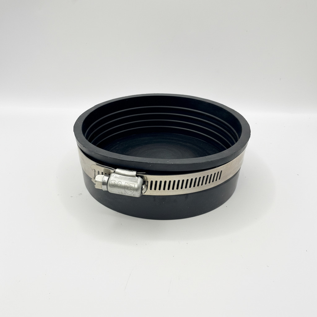 Flexible Rubber End Cap with Stainless Steel - Available in 1-1/2", 2", 3", 4" gallery