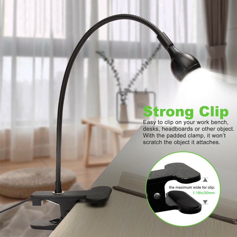 USB Flexible Reading LED Light Clip-on Beside Bed Desk Table Lamp Book Lights US gallery