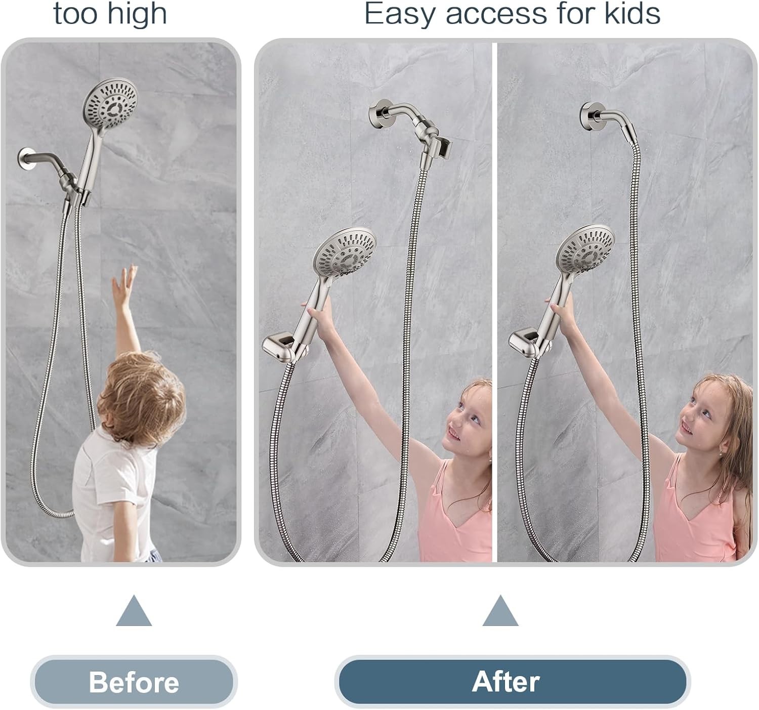 NEW Bright Shower Handheld Shower Head holder Wall Mount -Brushed Nickel PWB2050 gallery