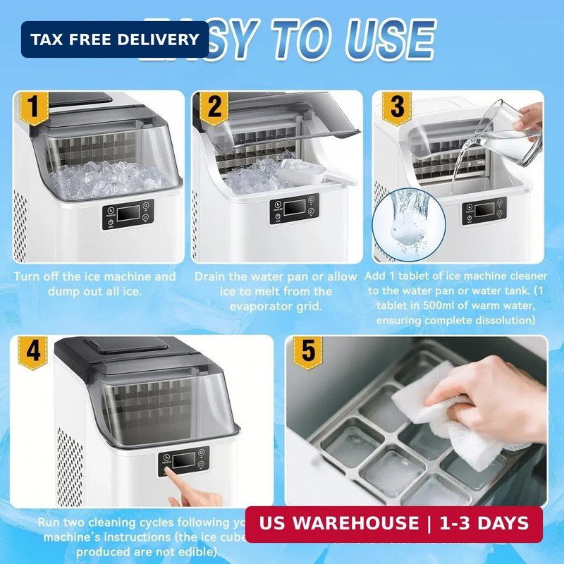 Ice Machine Cleaner Tablets Descaler 36 Pack, Countertop Ice Maker Cleaner Table gallery