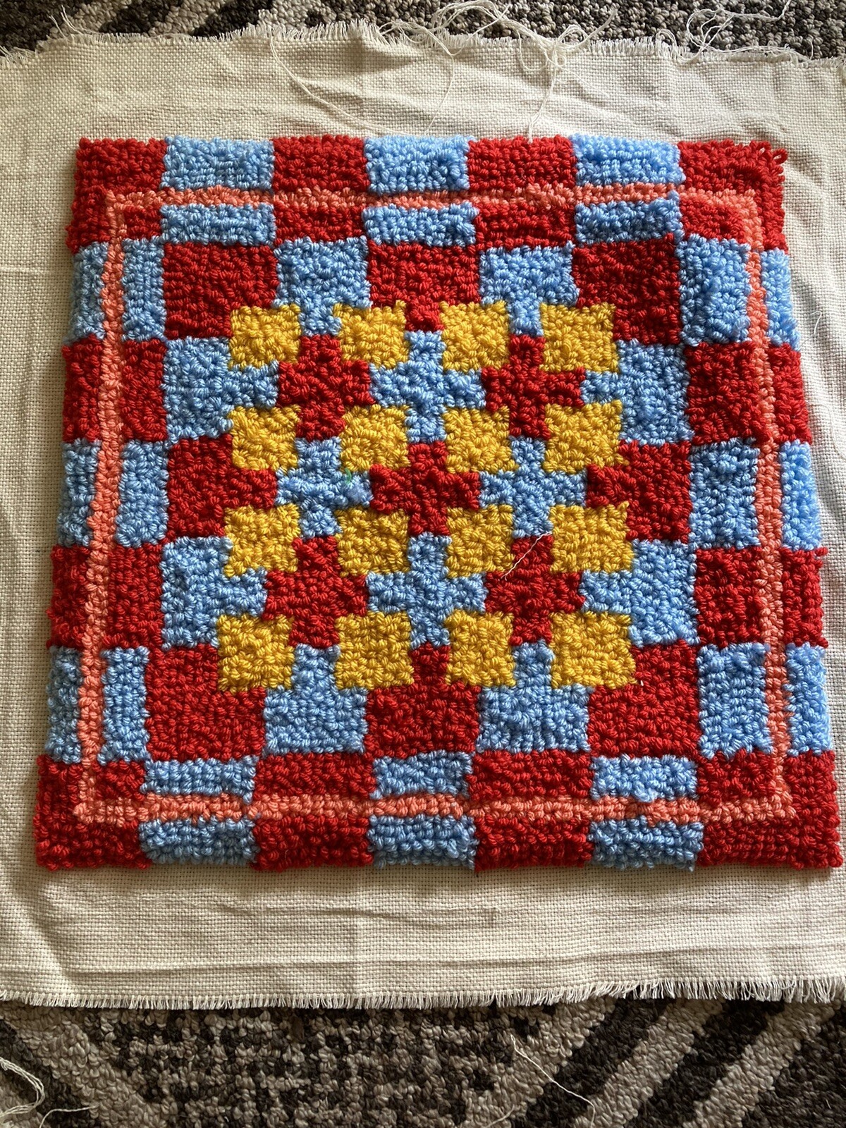 Punch Needle Piece With Geometric Design gallery