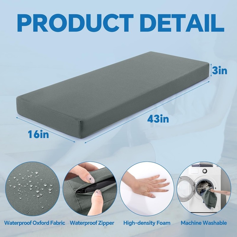 Waterproof Sauna Seat Cushion Thick High-Density Foam He gallery