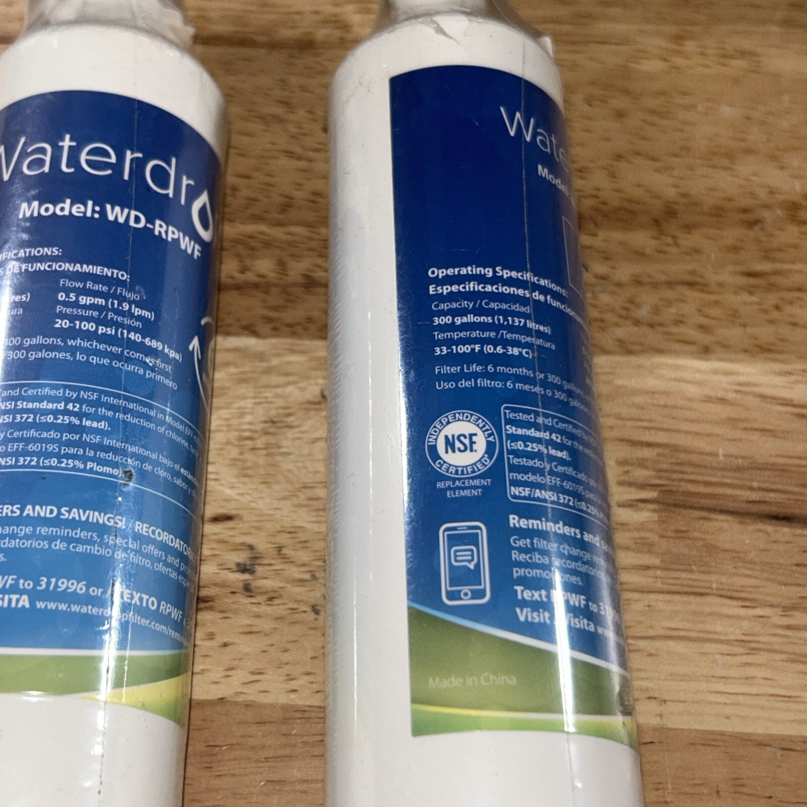Waterdrop Refrigerator Water Filter Model:WD-RPWF SET OF 2 NEW gallery