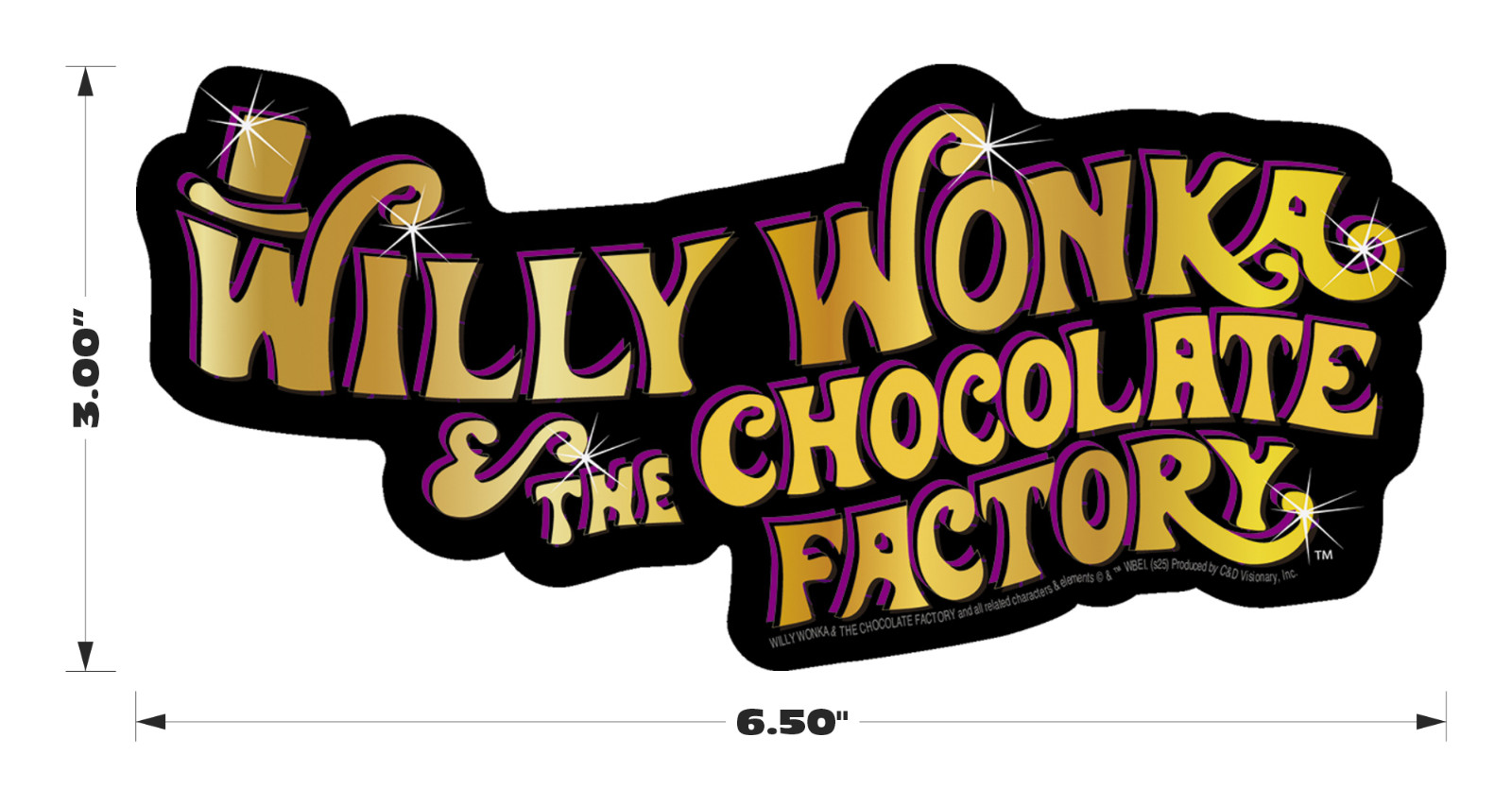Sticker - Willy Wonka Chocolate Factory Classic 1970s Movie Shiny Logo gallery
